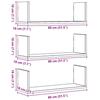 VidaXL Wall Shelves 3 Pcs Sonoma Grey 80x18x18 Cm Engineered Wood 853295