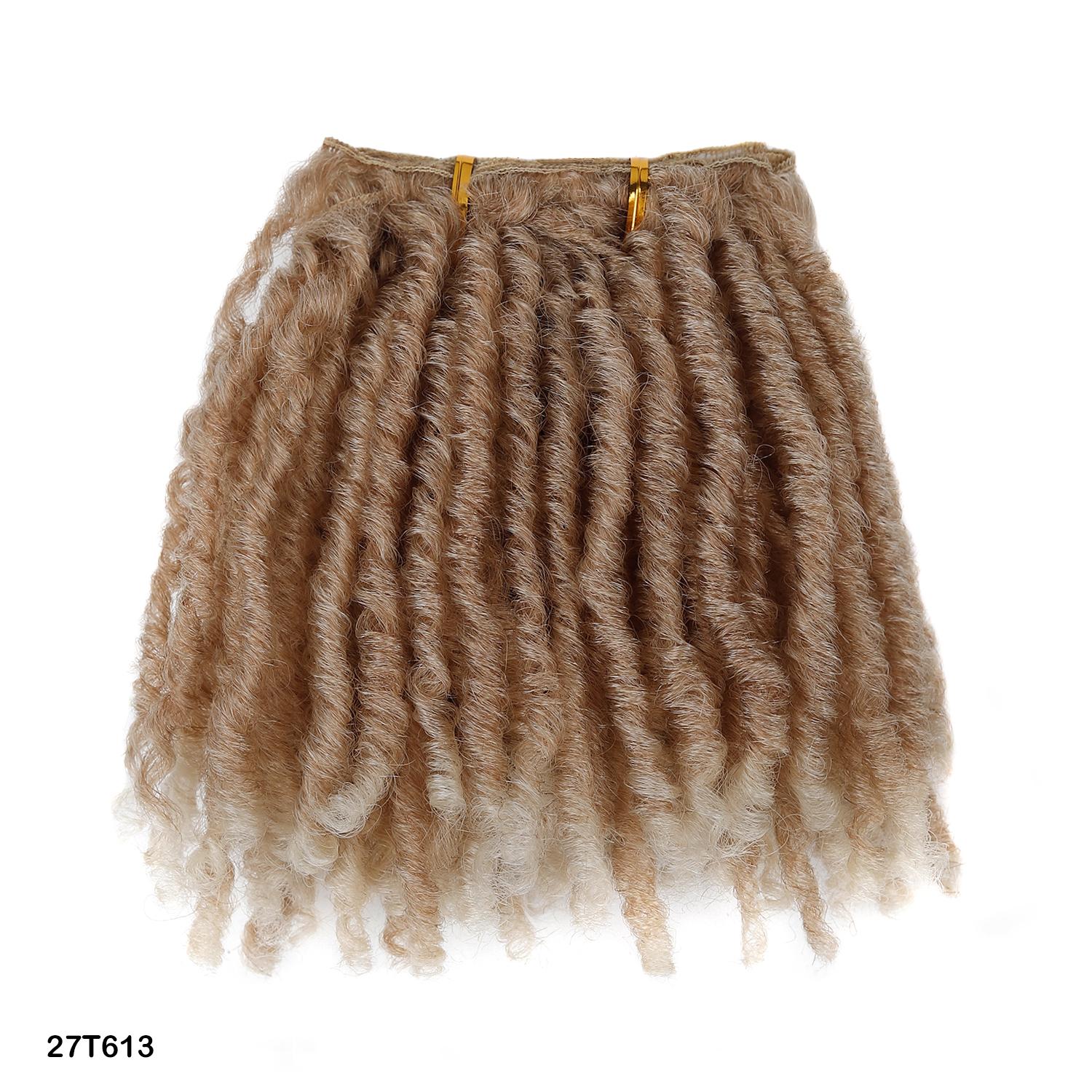 Geflochtene federnde Dreadlock Haarweft Afro Schwarz Kurze Federlocken-Dread-Weft Für DIY-Pferdeschwänze Topper Haarverlängerung Perücken Synthetische Bündel