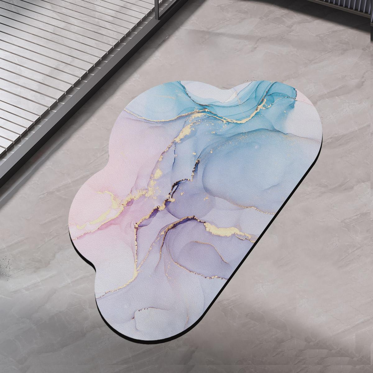 

Коврик для ванной из диатомита, коврики для ног в ванной, впитывающий, быстросохнущий, коврик для унитаза, коврик для душа для гостиной, моющийся 40cmx60cm