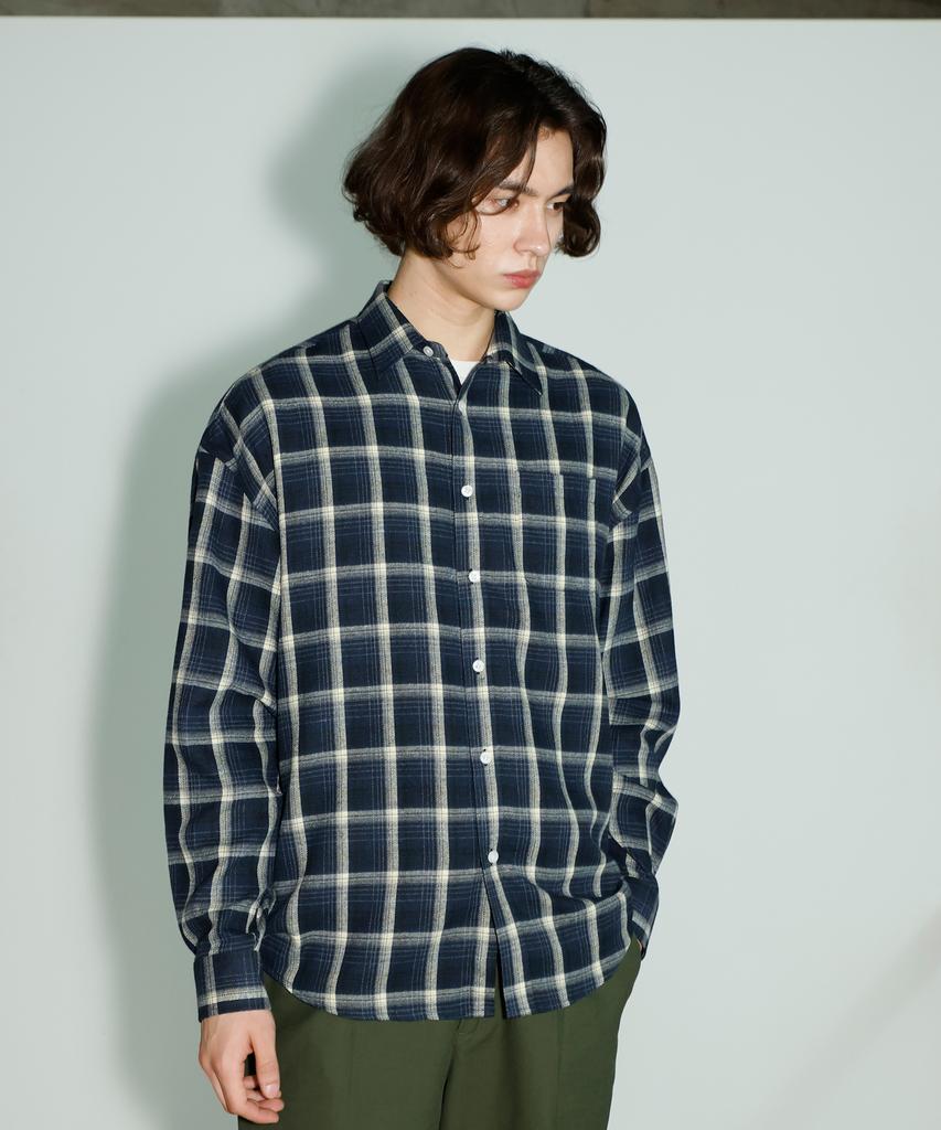 SIGNATURE Natural Grid Check Shirt [Navy]