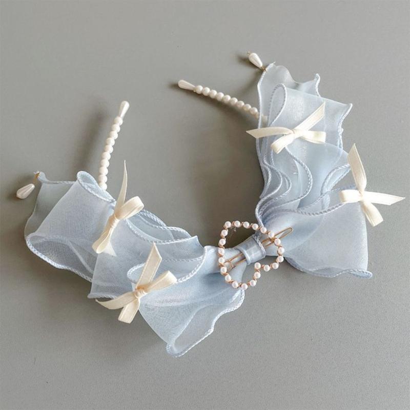 Spitzen Schleifen Haarband Mädchen Haar Stirnbänder Cosplay Perlen Perlen Haarband Kopf Reifen Kopfschmuck Haarschmuck