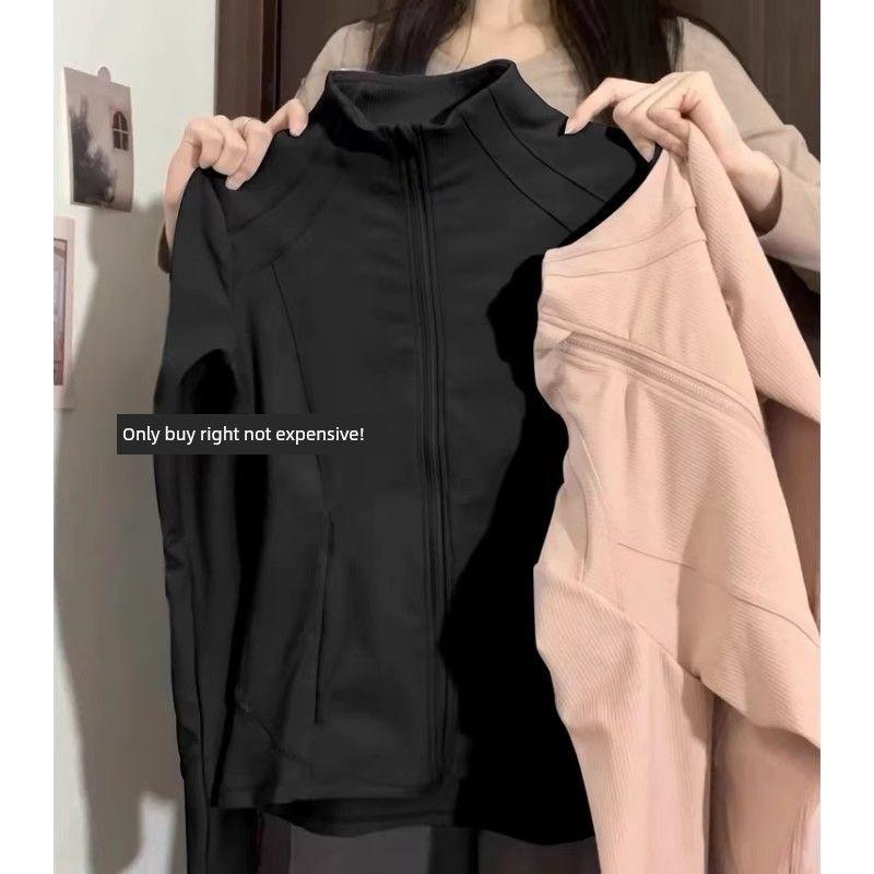 

Летняя розовая одежда для защиты от солнца для женщин 2025 Новая приталенная спортивная ледяной шелк воротник-стойка йога фитнес облегающее тонкое пальто Black Upgrade S(Suggested 37.50 kg-47.50 kg)