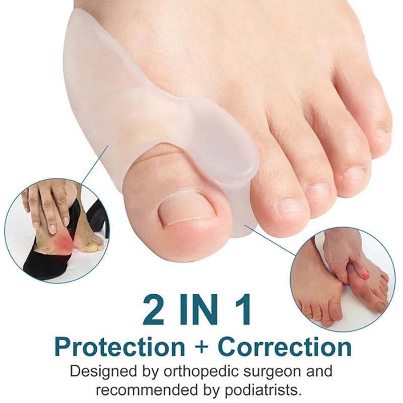 Get Relief from Bunions with 2pcs Soft Big Toe Corrector - Perfect for Night and Home Use, Long-term Comfort