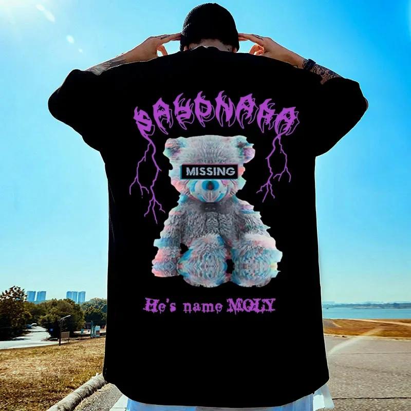 Hip Hop Oversize T Shirt Men Streetwear Harajuku Cartoon Print Tshirt Short Sleeve Cotton Loose HipHop T-Shirt Plus Size 5XL