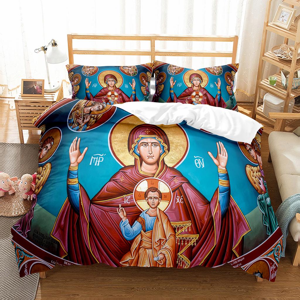 Comforter Christianity Bible Jesus Theme Religion Christian Cross Black Polyester King For Kids Adults