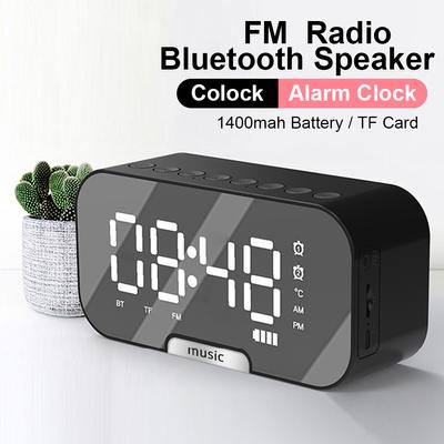 Boxă Bluetooth Wireless cu Radio FM Ceas cu Alarmă Electronic cu LED Afișaj Digital Ceas cu Alarmă Oglindă Suport TF Suport Telefon