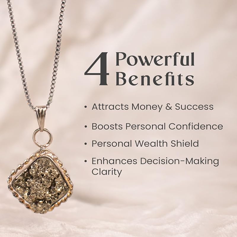 Astrotalk Raw Pyrite Pendant | Stone of Wealth, Confidence & Clarity | Pyrite Pendant for Women | Best Gift Items for Wo