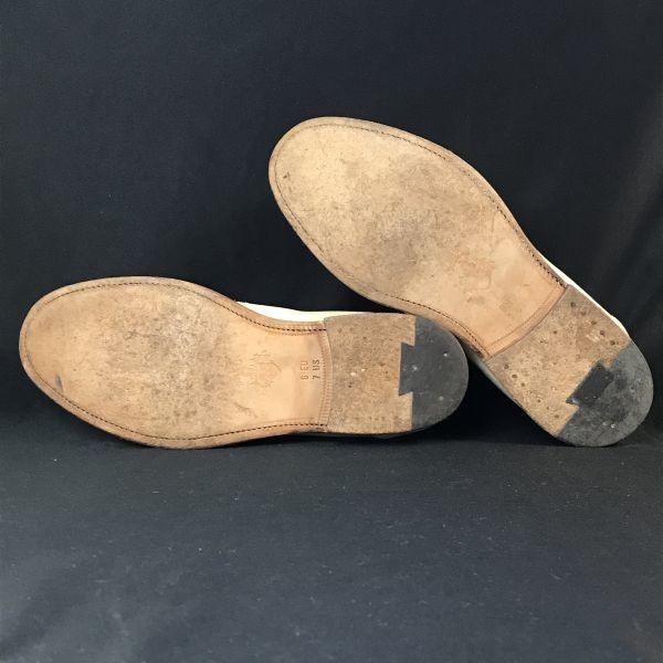 Made In Italy BALLY Leather Goodyear Welt Coin Loafer 6 25.0 White Slip-on Moccasin Business shoes(USED)