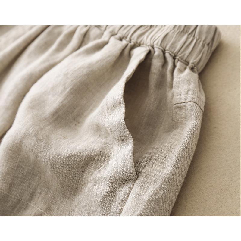 DIMANAF Plus Size 2025 Women Shorts Pants Summer Loose Short Basic Linen Pockets High Waist Wide Leg Pants Elastic