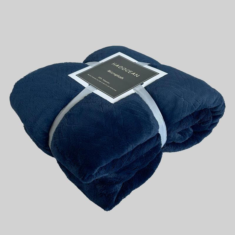 

Gift Blanket Flannel Blanket Embroidered Nap Blanket Coral Fleece Children s Office Blanket Baby and Elderly Blanket 130x150cm темно-синього кольору