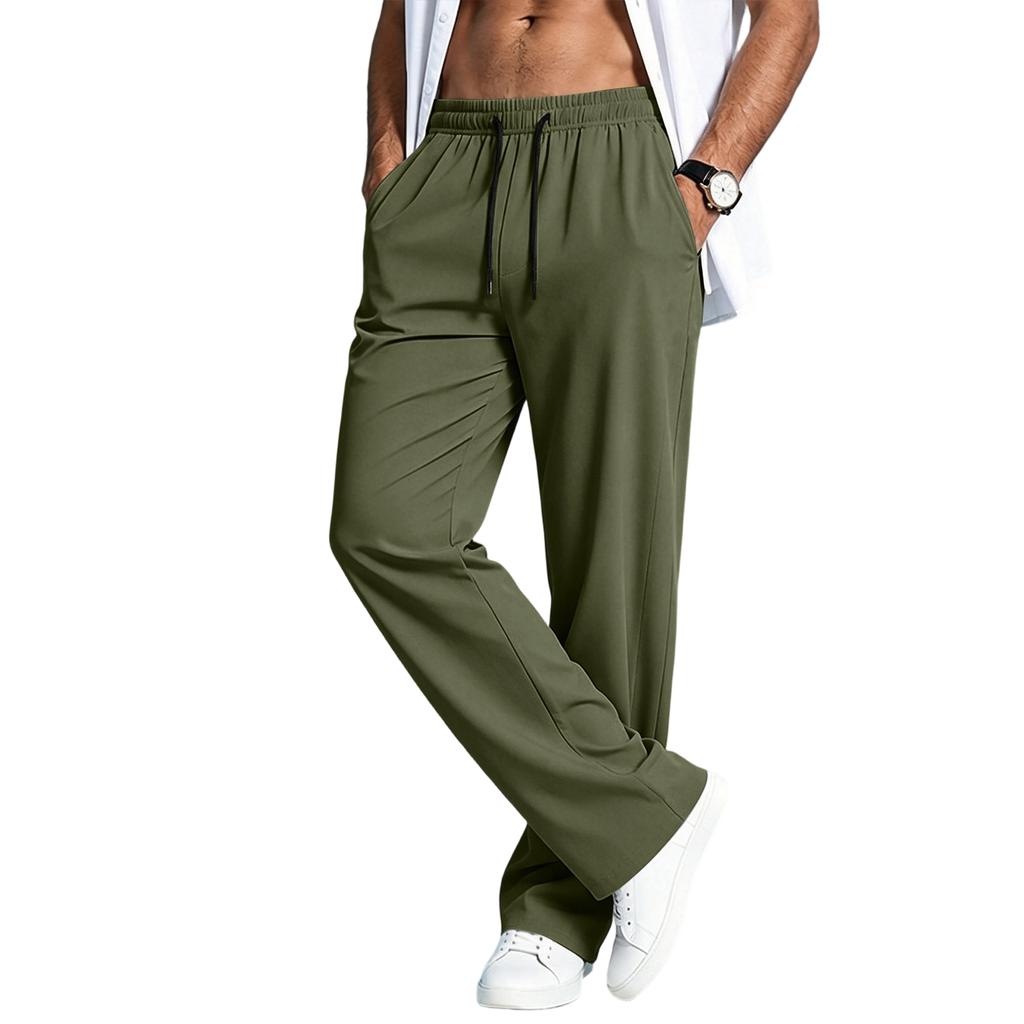 Men's Casual Quick Dry Lightweight Straight Leg Drawstring Pants Suitable for Commuting and Sports Activities with Comfortable Fit