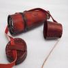 Telescopio náutico vintage de latón antiguo de 17 pulgadas con cuero
