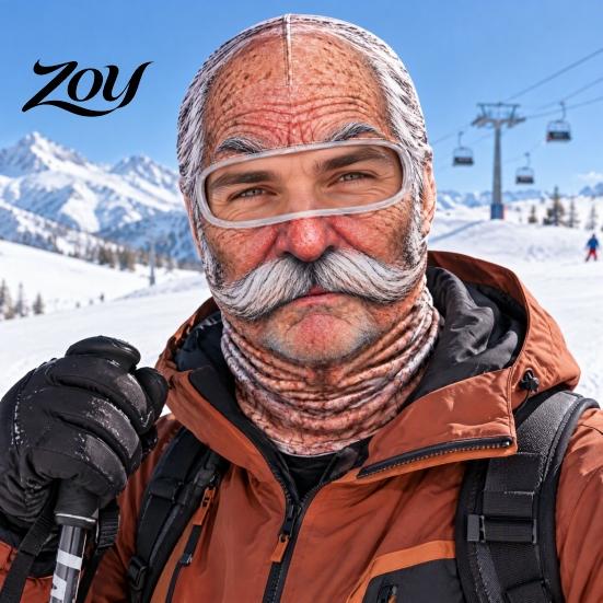 Group Photo Props Funny Realistic Face Ski Mask, Breathable Acrylic And Modal Full Winter Adventure Gear Balaclava, Windproof Headgear for Outdoor