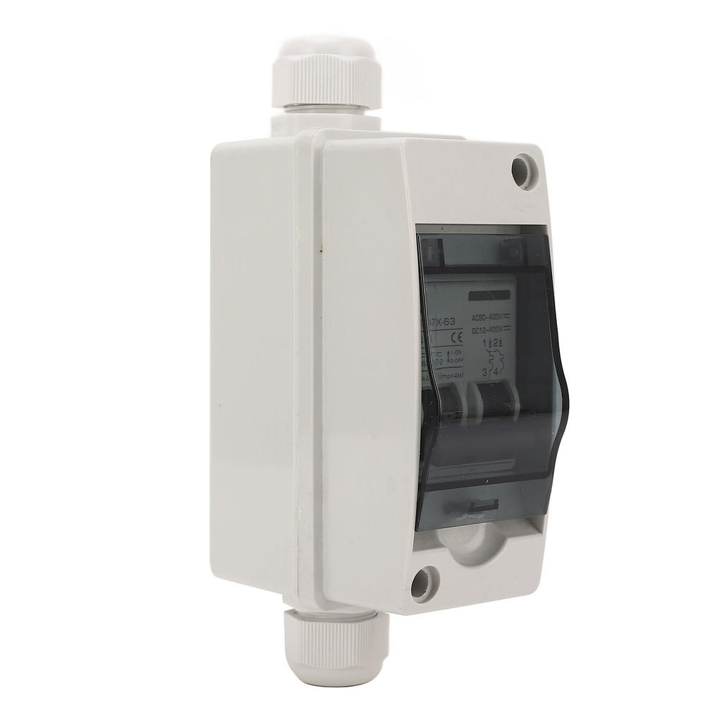 Dual Power RV Circuit Breaker with DIN Rail Enclosure Solar Panel Disconnect Switch 12‑400VDC 90‑400
