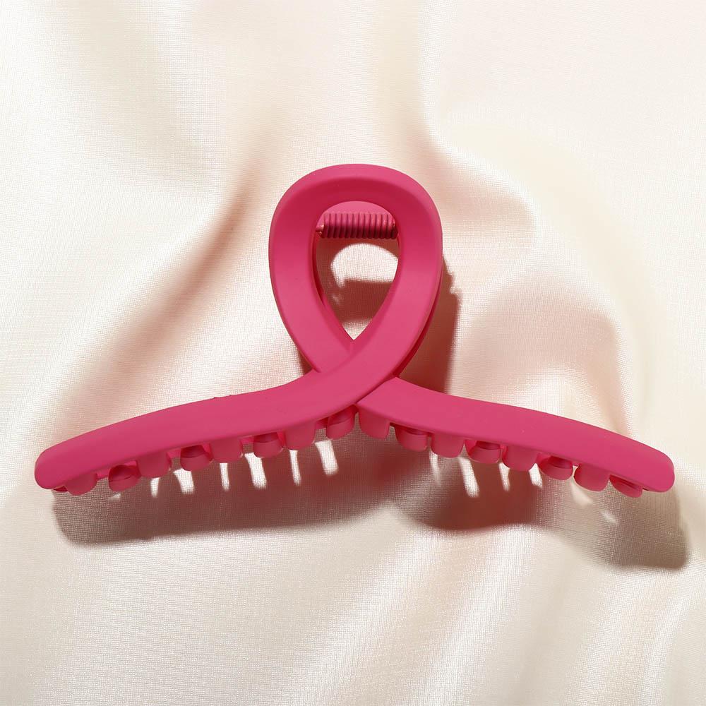 Square Pink Large Shark Clip Cross Acrylic Hair Claws Trendy Streetwear