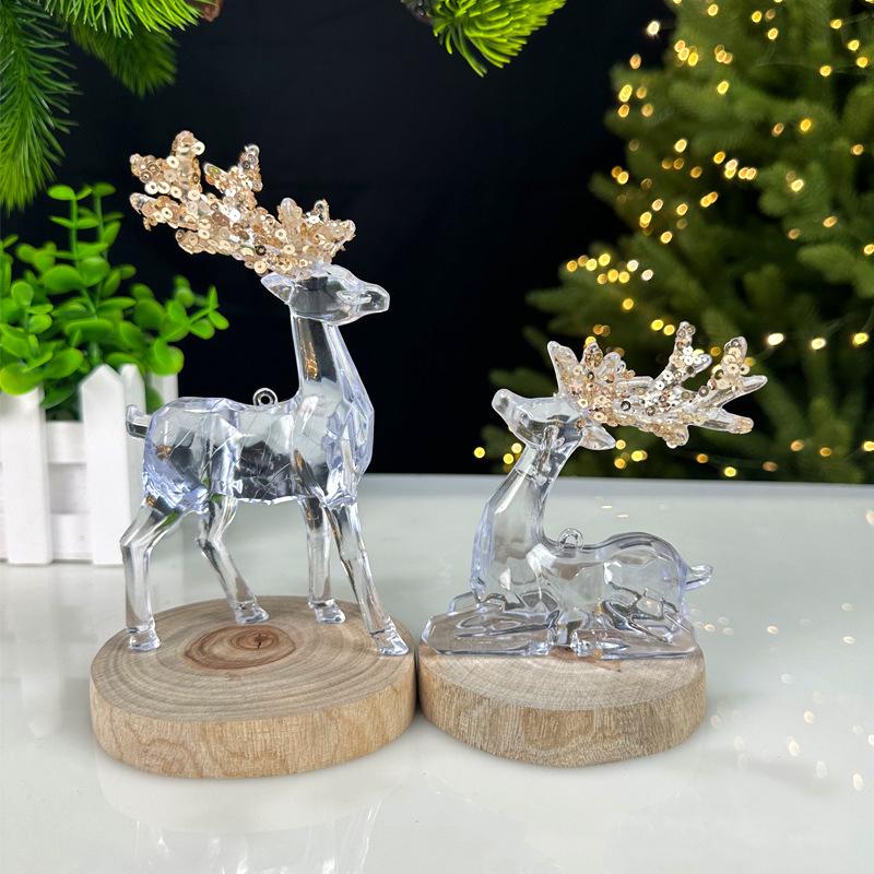 Christmas Decorations Sequined Acrylic Pendants Transparent Snowflake Pendants Christmas Tree Decorations Props