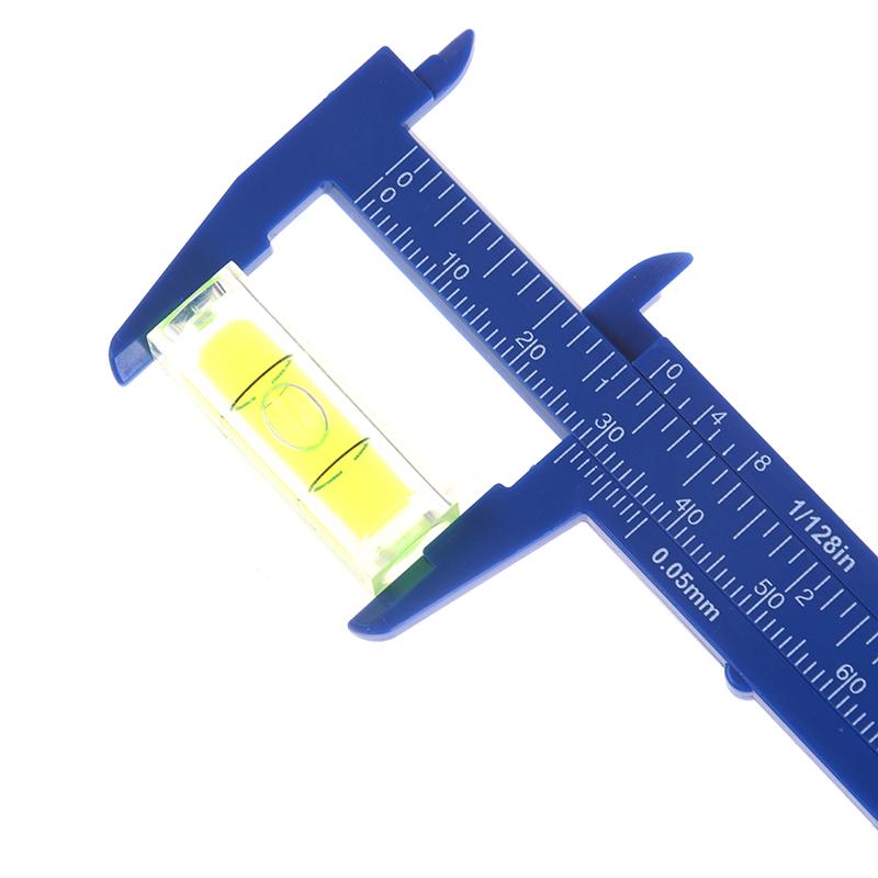1Pc Mini Sliding Vernier Caliper Plastic Measure Ruler Gauge Double Scale 80Mm