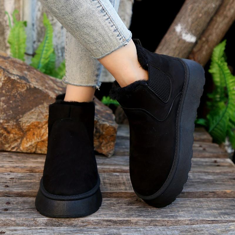 Women's Autumn/Winter Thick-Soled Snow Boots with Fleece-Lined Round Toe Outdoor Thermal Over-the-Knee Cotton Boots