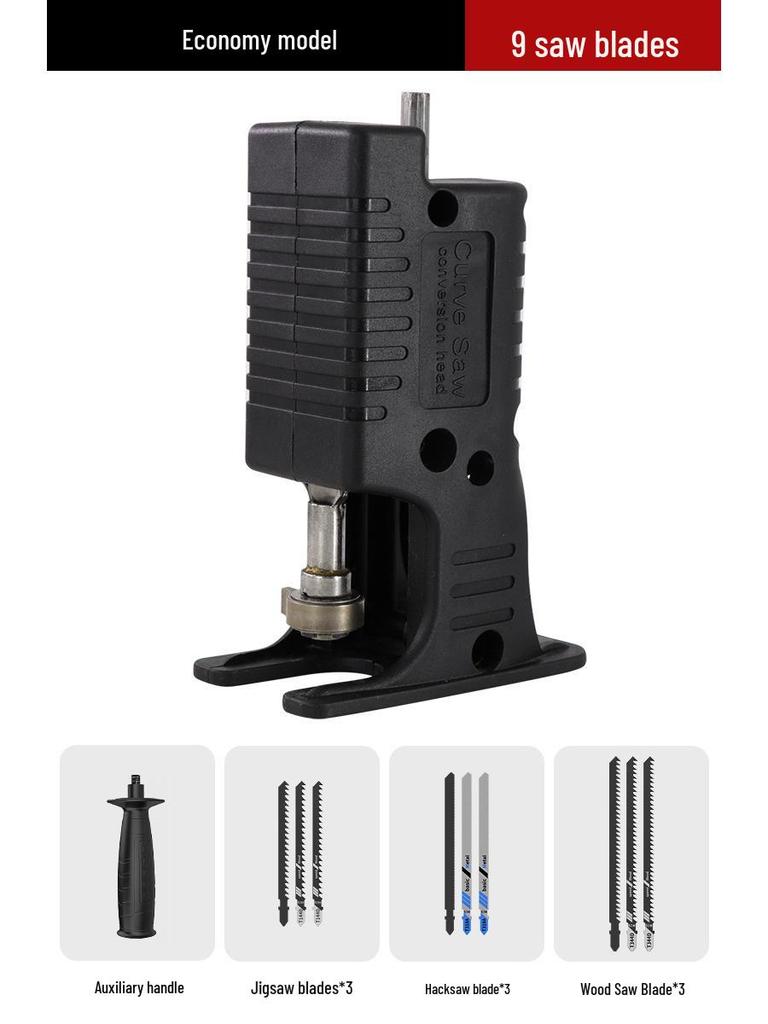 Electric Drill to Chainsaw Conversion Head: Handheld Reciprocating Saw for Woodworking and Jigsaw.