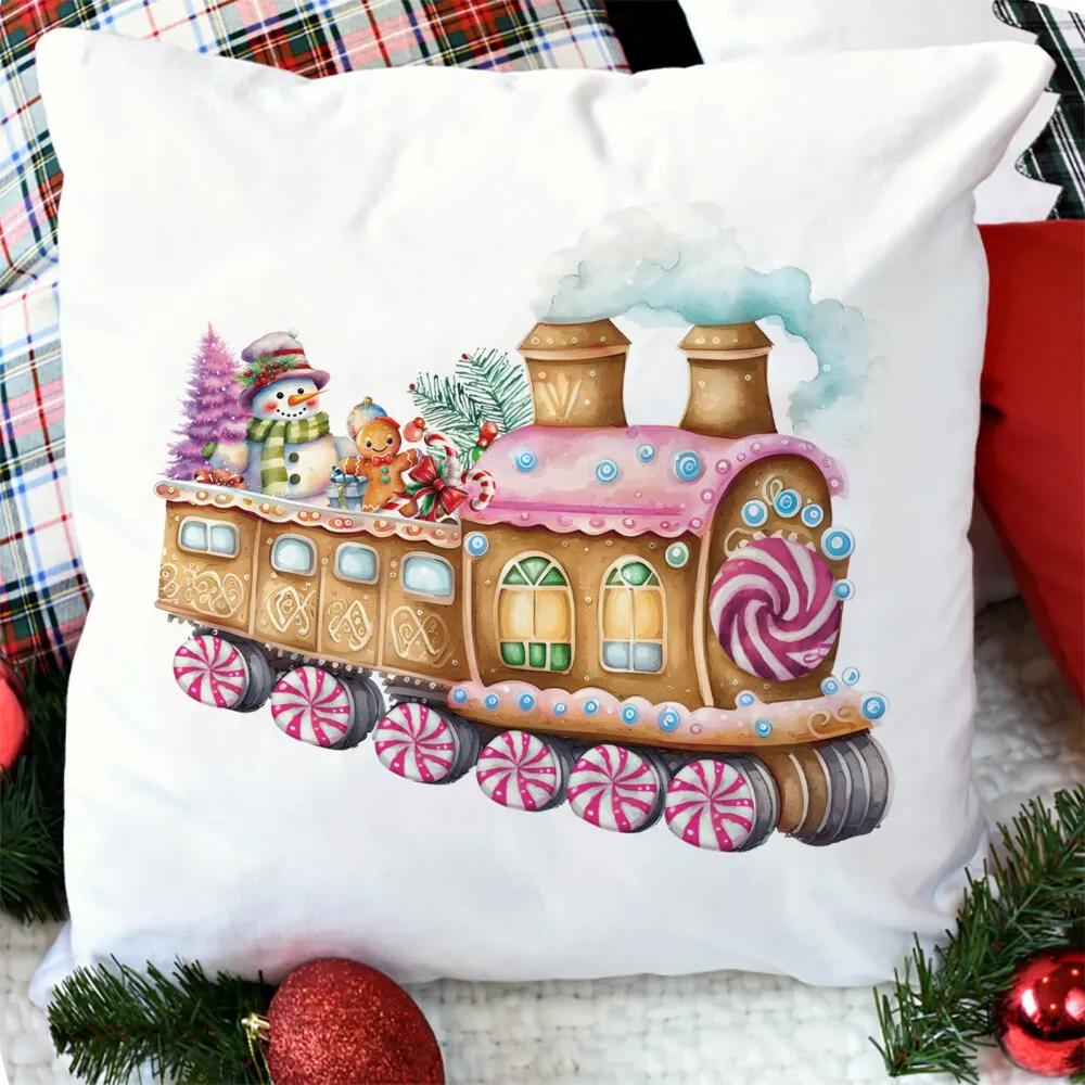 merry christmas printed Pillow Case christmas derco Pillow Dust Cover Bedroom Kids pink xmas Party Decoration Pillowcase gifts