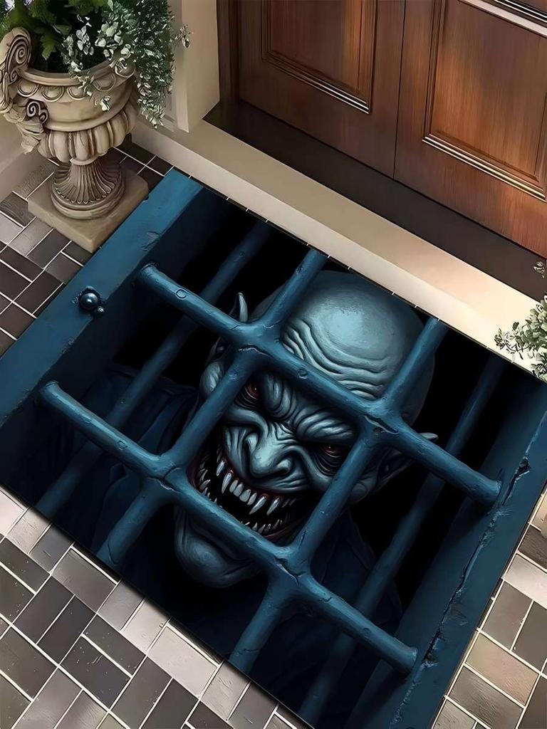 Halloween Clown Door Mat Horror Movie Clown Halloween Area Rug Indoor Outdoor Welcome Doormat for Home Entrance Decor