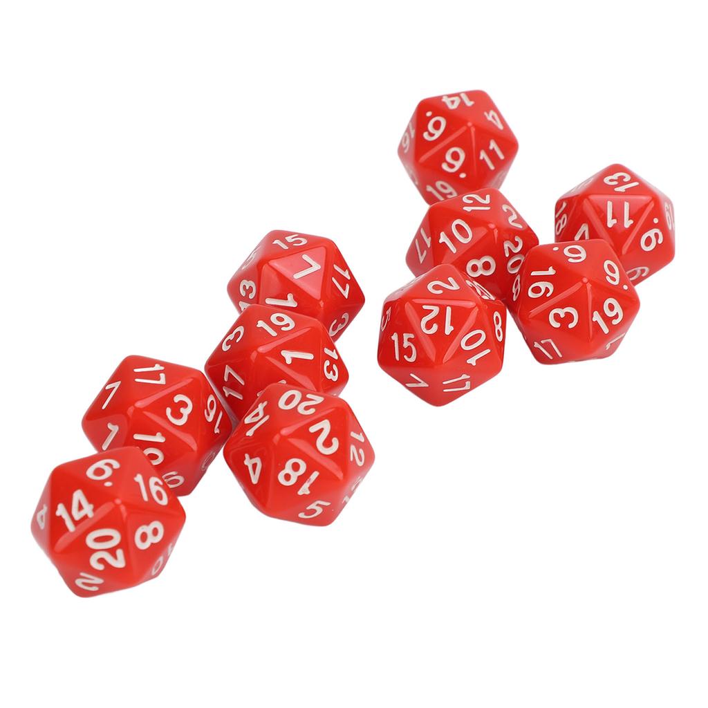 10PCS Polyhedral Dice Set Plastic Lightweight 20 Sided Dice for Role Playing Table Games