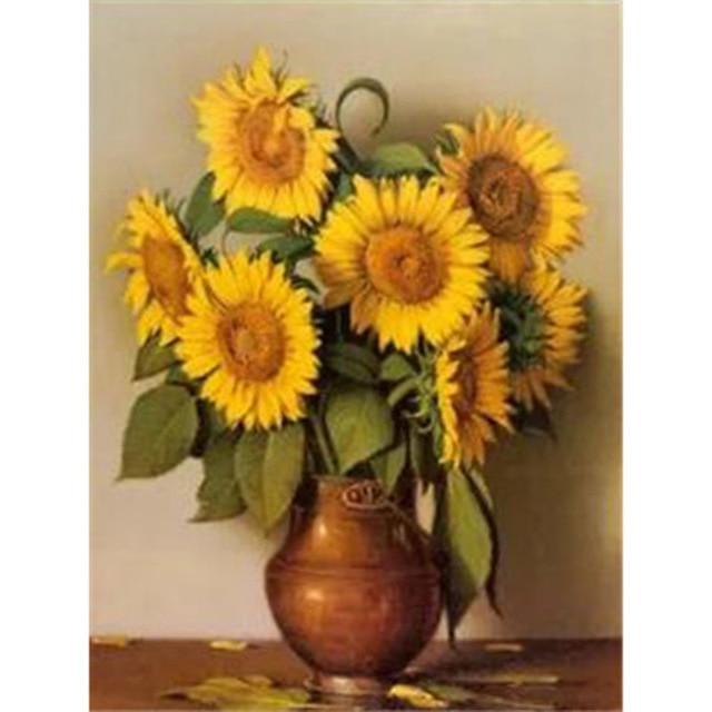 5D DIY Daimond Painting Full Round Drill Sunflower Aimond Embroidery Cross Stitch Kit Paintings