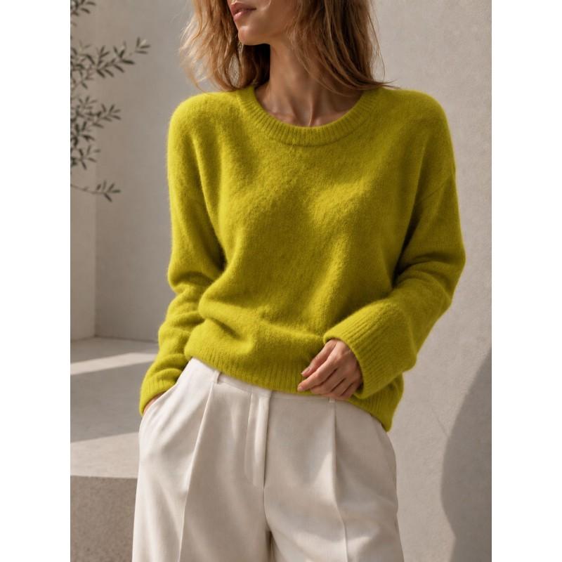 Womens Loose Fit Knit Sweater Long Sleeve Soft Pullover Fall Winter Casual Wear