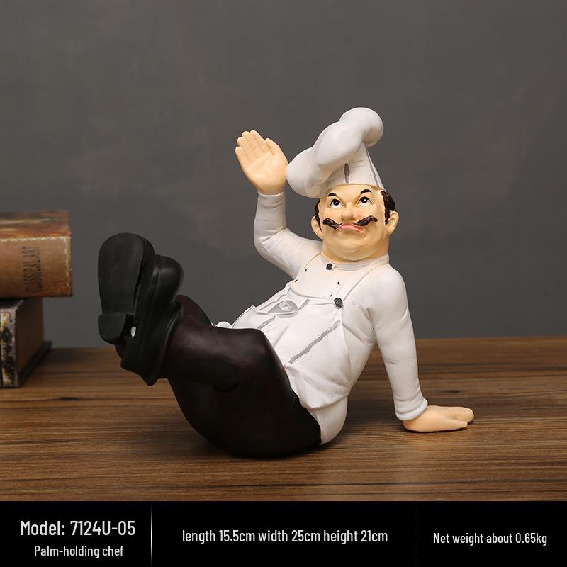 Ornament Retro American Chef Rășină: Decor elegant de masă pentru casă, restaurant sau bucătăria cafenelei