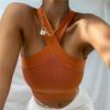 Women's Crisscross Halter Knit Cami Vest Backless Slim Fit Bandage Bralette Top