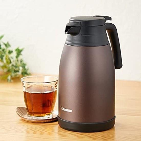 Zojirushi Stainless Steel Hand Pot 1.5L Vacuum Double Wall Bottle Wide Mouth Tabletop Insulation Cooling Brown SH-RA15-TA