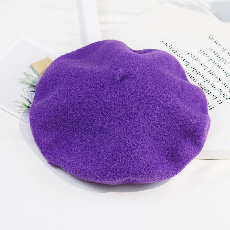 

Winter Hats For Women Wool Berets Painter Cap Autumn Winter Hat Female Flat French Artist Beret Girls Vintage Warm Casual adult 54-58cm