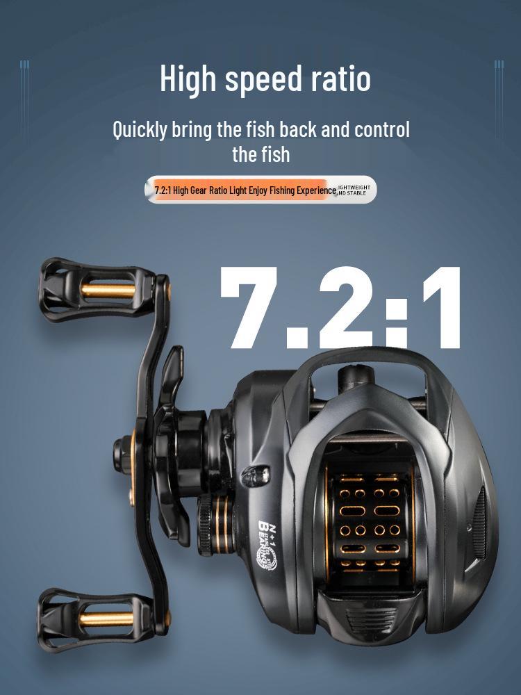 Warhawk Shining Shadow Low-Profile Baitcasting Reel, Anti-Backlash, Dual-Metal Spool for Long-Casting and General-Purpose Lure Fishing.