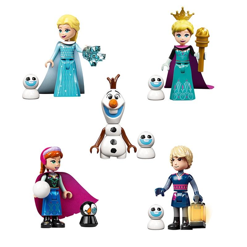 Disney Princess Frozen Minifigure Anna Elsa Olaf With Scepter Lamp High-quality Diy Blocks Kit For Kids