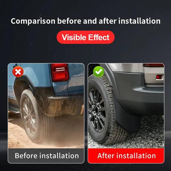 4-Color PP Mudguard for Toyota Prado - Black Included