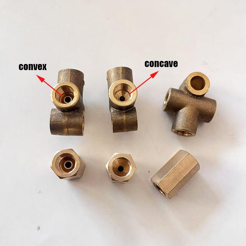 Copper 3 Way T Piece Brake Pipe Connector AN3 M10X1.25 M12X1 M12X1.25 Union Fittings Straight Brass Connector Car Accessories