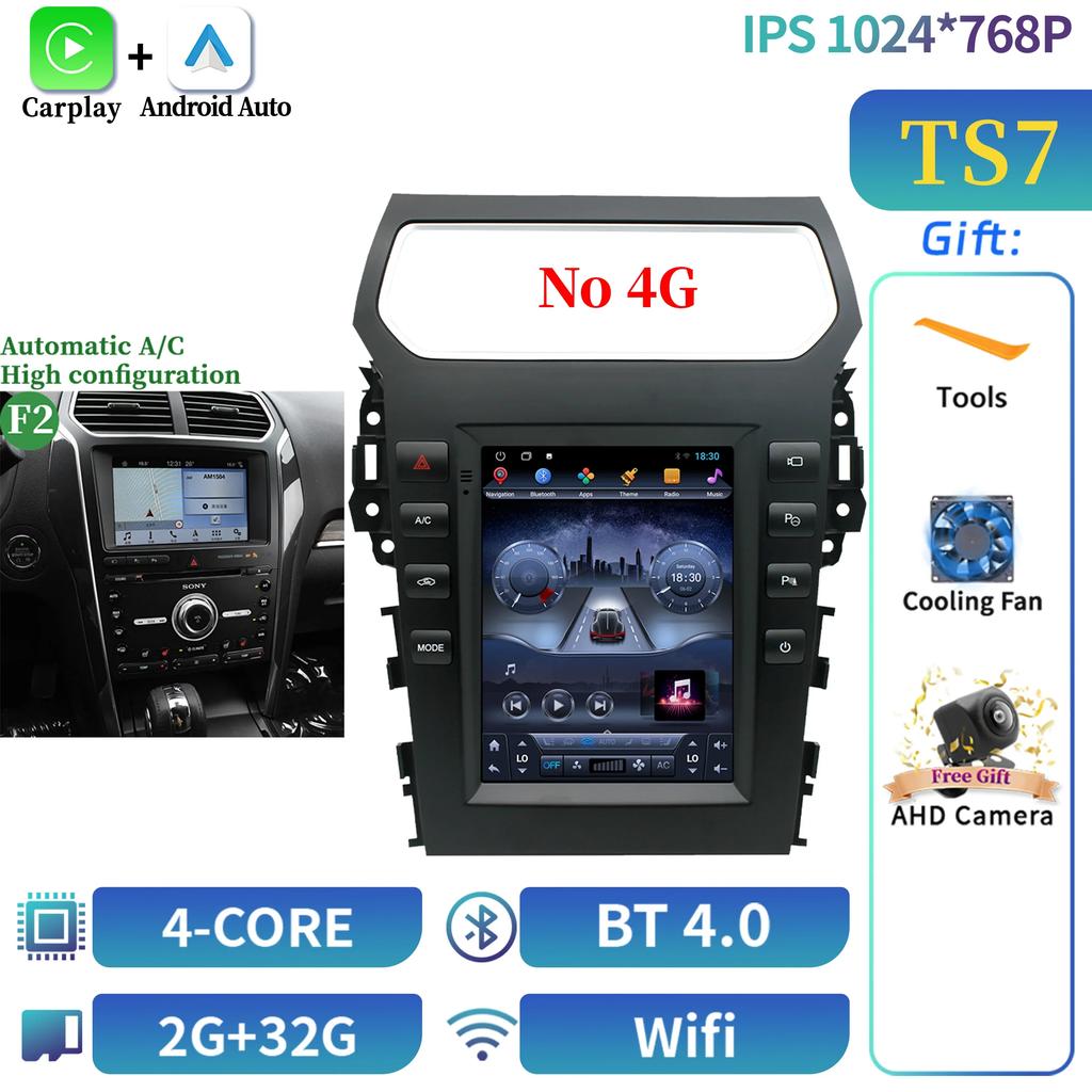 9.7inch Android Car Stereo Radio Multimedia Video Player For Ford Explorer 5 2011-2019 Navigation Carplay Automotive Screen GPS