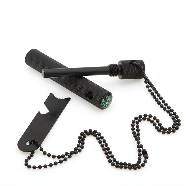 Улучшенный магниевый огниво с компасом - Антикоррозийная огненная палочка для кемпинга на открытом воздухе серебряный