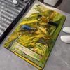 Notte Stellata & Campo di Grano Arte Impressionista Tappeto Blu Giallo Morbido Antiscivolo Tappeto per Soggiorno Camera da Letto Decorazione Casa