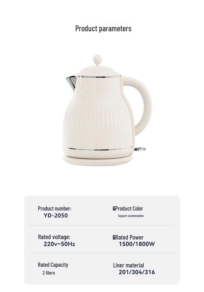 Large Capacity Electric Kettle with Automatic Power-off, European Standard, Small Home Appliance