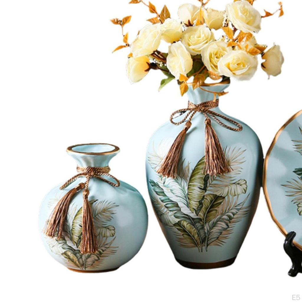 Ceramic Flower Vase Set Floral Arrangement Boho Unique Display Plant Holder for Home Bookshelf