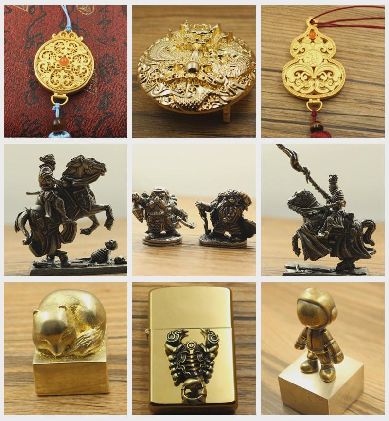 Brass Skull Retro Paracord Pendant for Outdoor EDC Flashlights and Bags