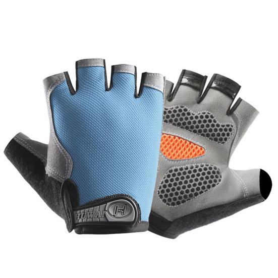 

Summer Cycling Gloves Half Finger Gloves with Anti-Slip Grip Breathable Sweat-wicking Padded Gloves for Men Women Mountain Biking Gym Training Weight XL светло-синий