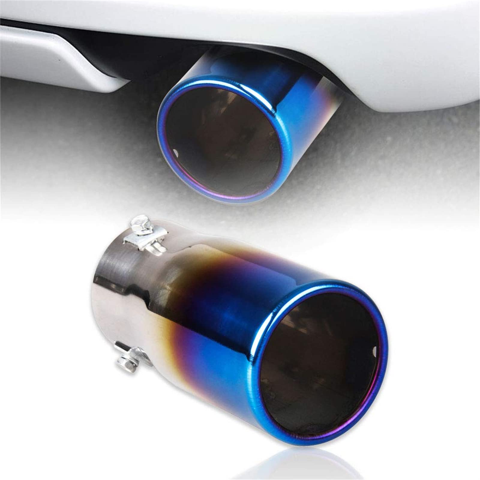 

Jeyaic Universal Muffler Cutter, Titanium Grilled Style, Round Type, Straight Type, Diameter 3.0 inches 76MMΦ