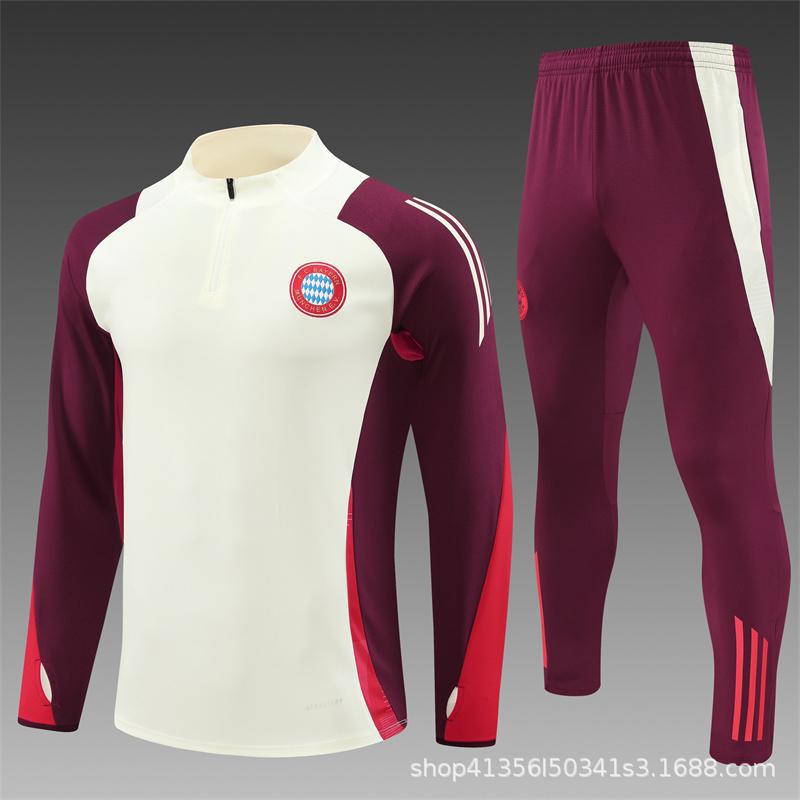 Juventus/Dortmund/Bayern Long-Sleeved Half-Zip Suits, Training Uniforms, Warm-Up Appearances, Soccer Uniforms, Adults And Children