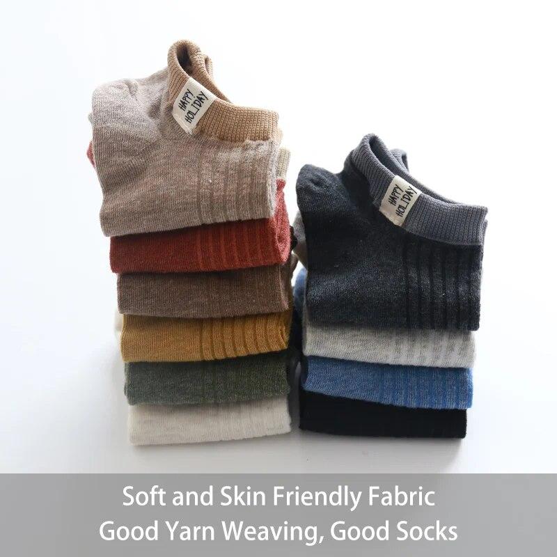 10 Pares de Meias Femininas para Primavera e Verão com Slogans de Letras Doces Fofas Modernas e Confortáveis Estilo College Etiqueta de Tecido