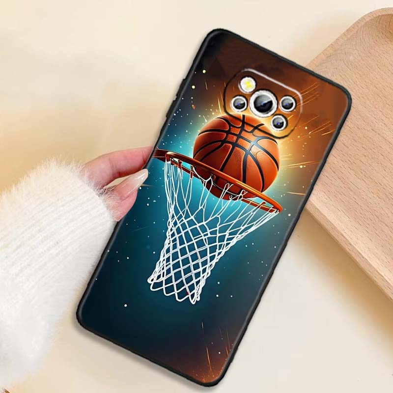 Sports basketball cool For Xiaomi Mi Poco F3 F4 F5 F6 X3 X4 X5 X6 X7 M3 M4 M5 M6 M7 GT Pro 5G Black Phone Case