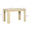 Dining Table for 4-6 People, Kitchen Table with Wood Effect for Dining Room, Oak