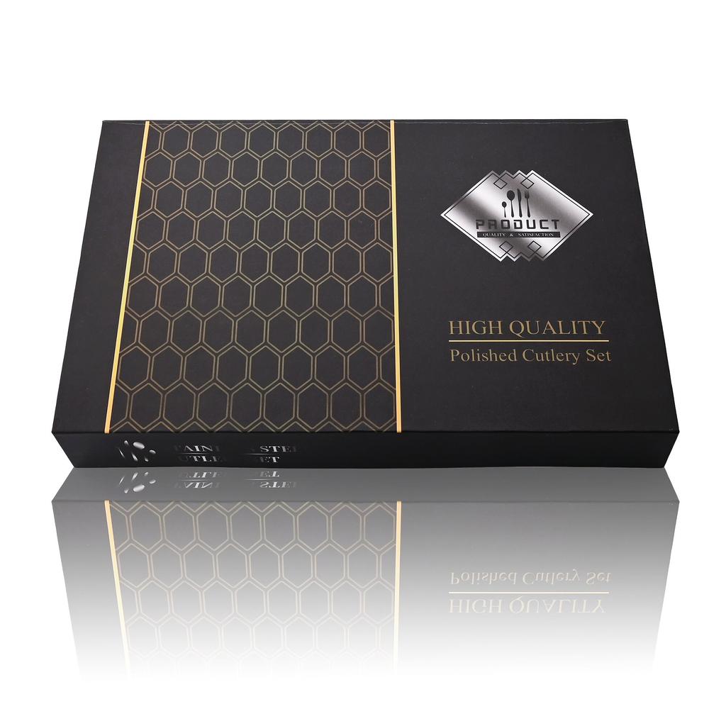 24Pcs Dinnerware Set With Gift Box Knife Fork Spoon Dinner Dinnerware Flatware Set Stainless Steel Tableware Silverware Eating Kitchen