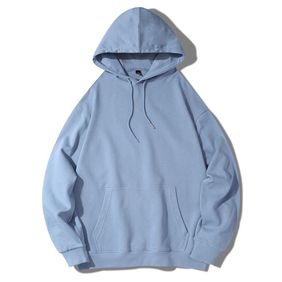 Zirunking 2023 Spring Winter New Hoodies Unisex Texture 97% Cotton Jersey Sweatershirt Basic Jogger O-Neck Plus Size Hoodie DQM